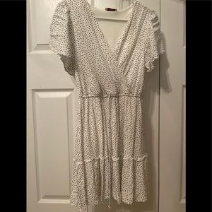 White Dress with Black Dots